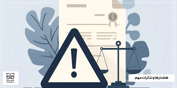 هشدارها و تذکرات مهم