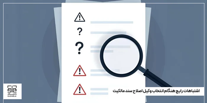 اشتباهات رایج هنگام انتخاب وکیل اصلاح سند مالکیت
