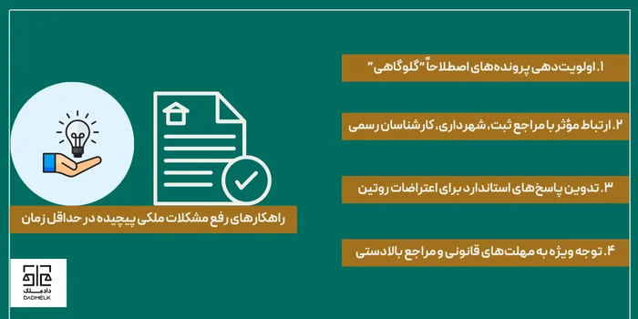 راهکارهای رفع مشکلات ملکی پیچیده در حداقل زمان
